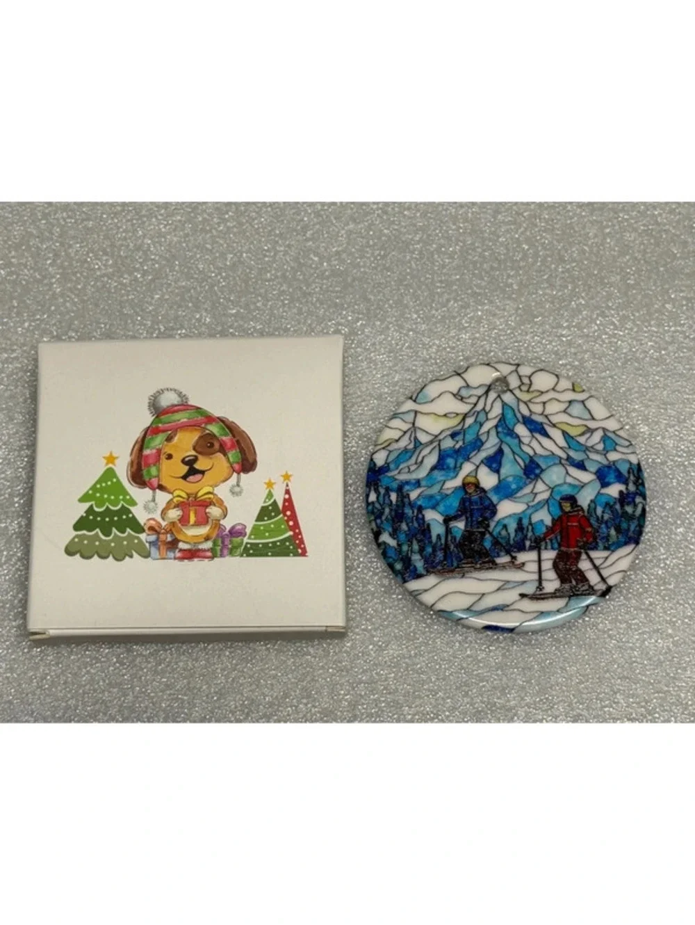 NEW Charming Skiing Scene Christmas Ornament Christmas Decorations